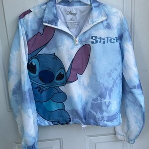 Disney Stitch Kids TieDie Blue and Purple Pullover Wind Breaker XS